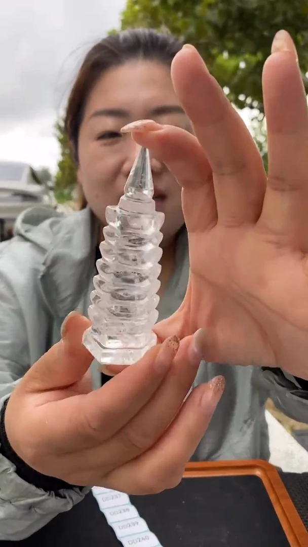 未镶嵌珠宝半成品水晶白水晶文昌塔D235