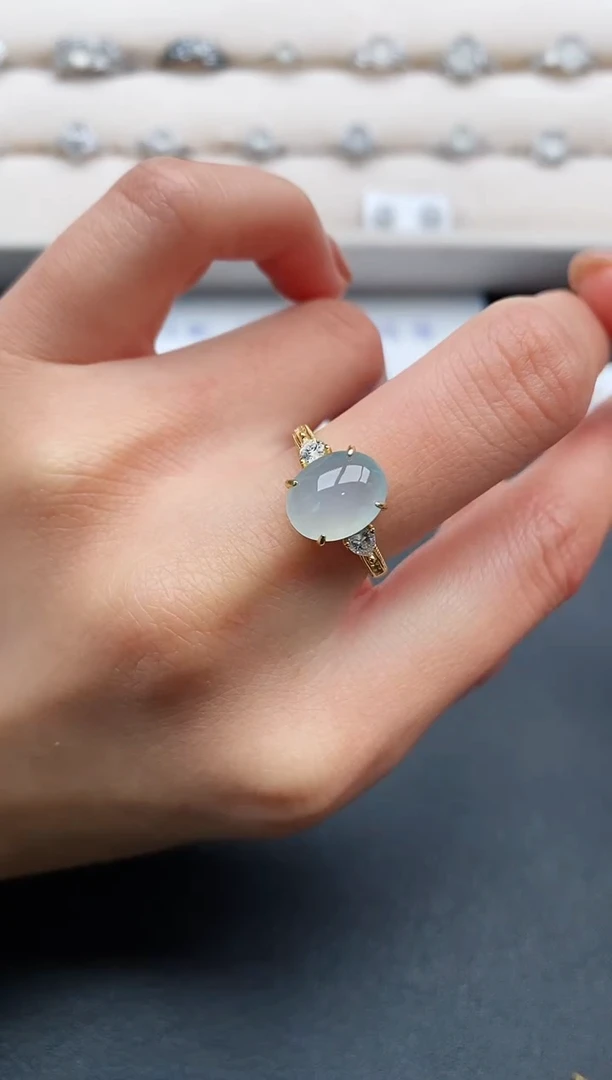 银S925镶嵌戒指翡翠111111111+8