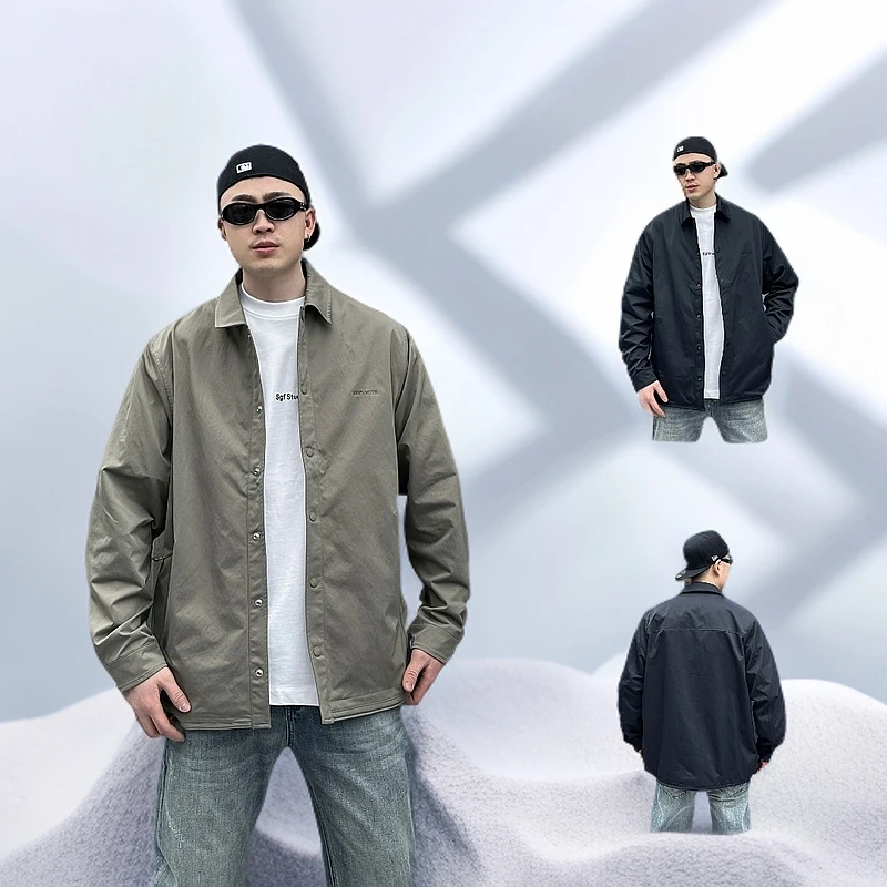 2025新款翻领男士男装春季韩版潮流百搭日系外套上衣男7683