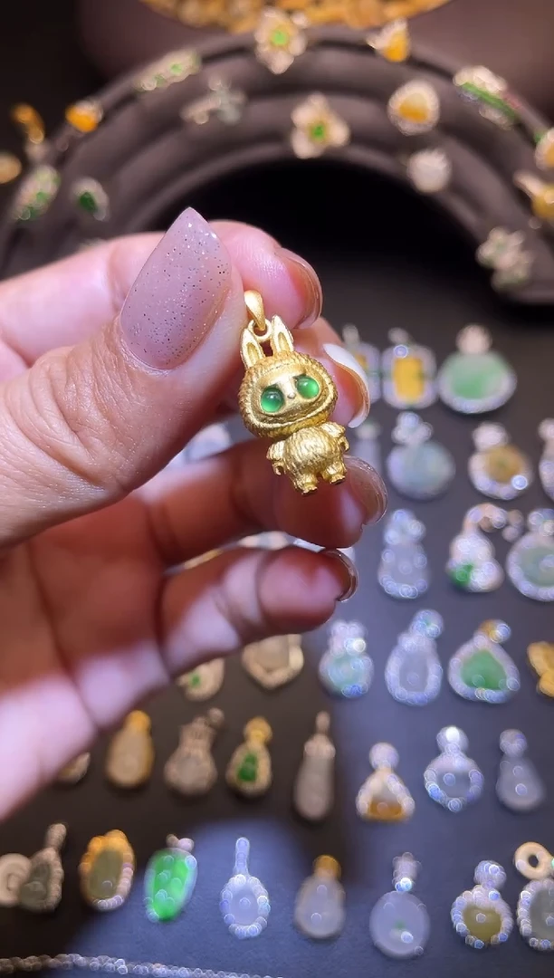 吊坠(不含链)银S925镶嵌翡翠1