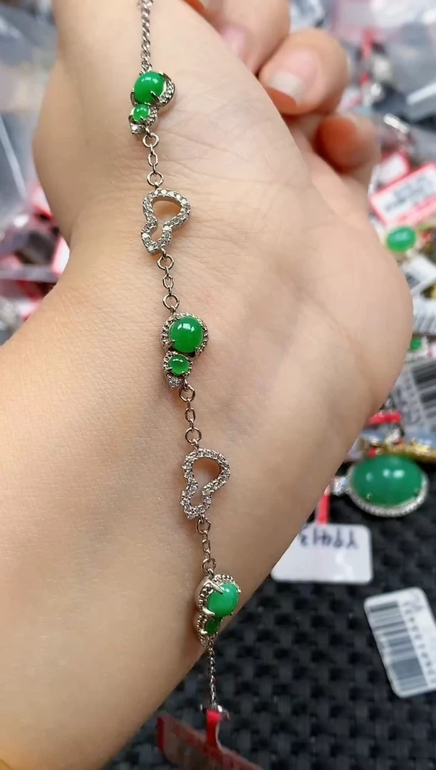 银S925镶嵌戒指翡翠天然A货缅甸翡翠