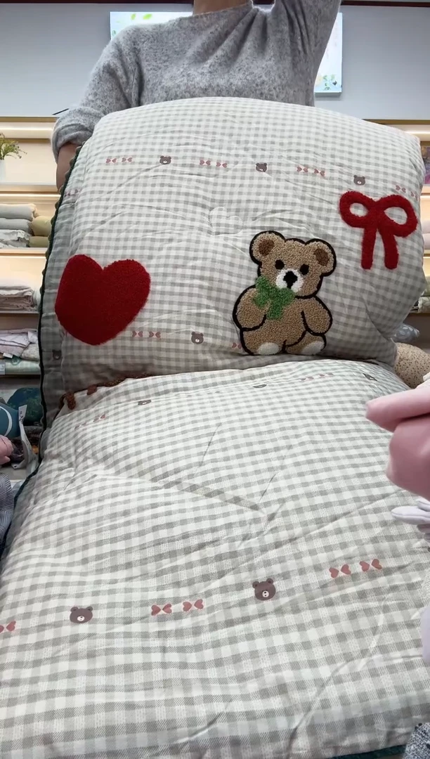 棉品质毛巾绣安抚豆豆秋冬被