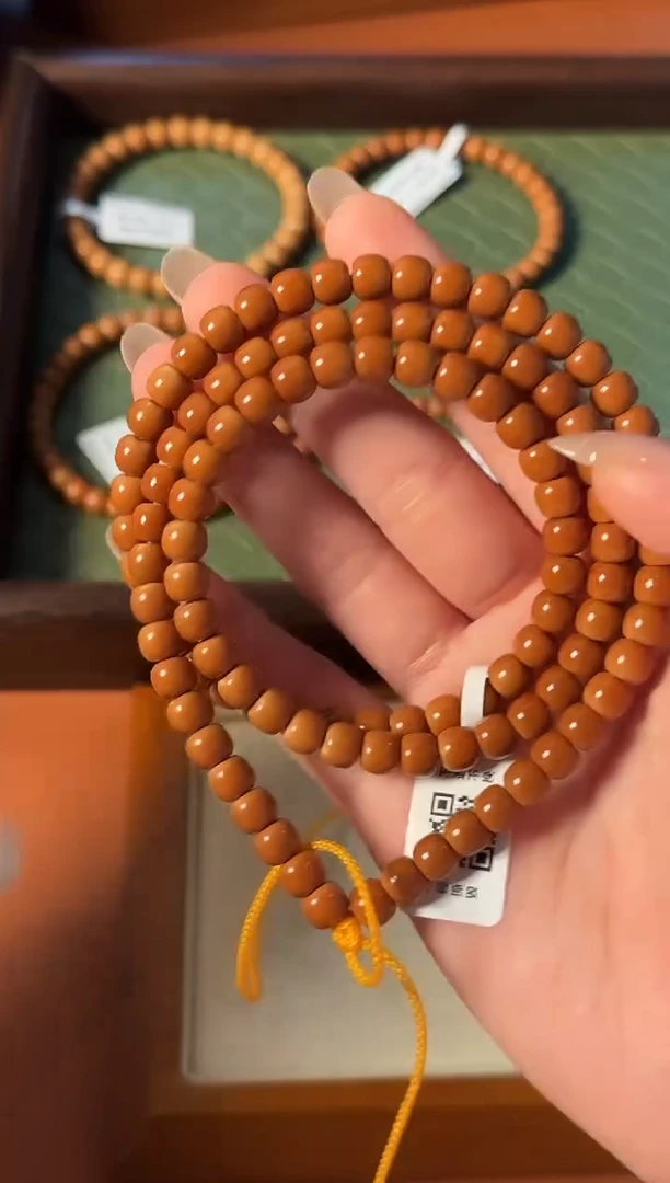 手串橄榄核【168】6.5mm老挝核尖老型108