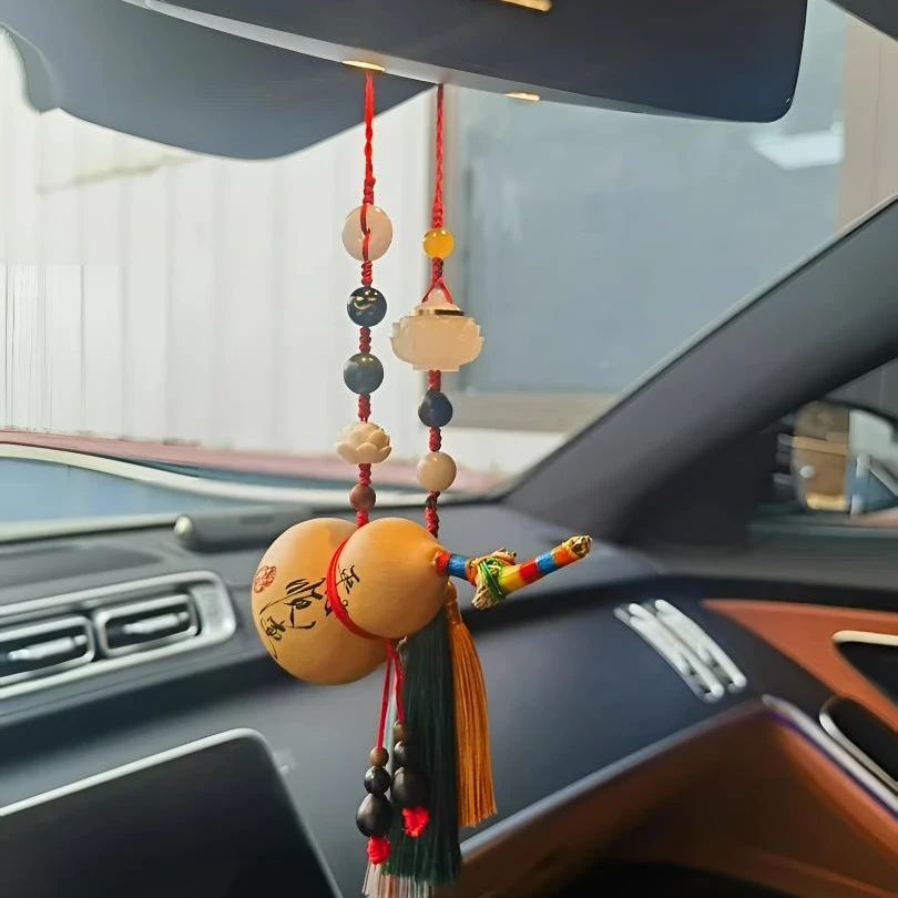 手工刻字私人定制平安喜乐天然葫芦车载后视镜挂饰