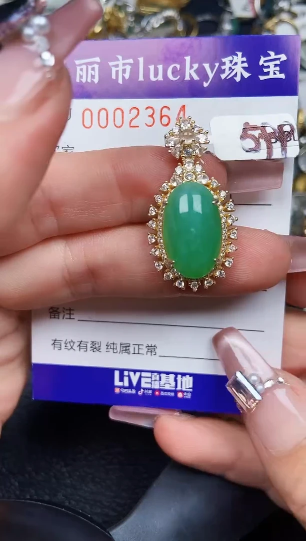 翡翠银S925镶嵌颈饰2364