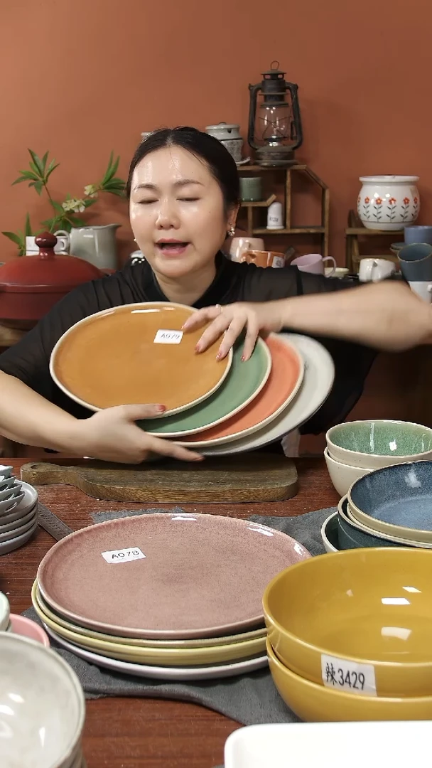 陶瓷A079陶瓷盘子4件套微瑕