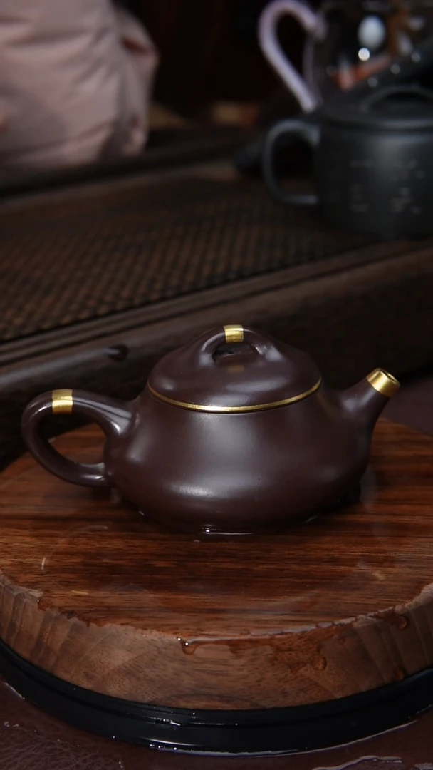 【闪购商品】紫砂茶壶描金纳瓢紫砂壶