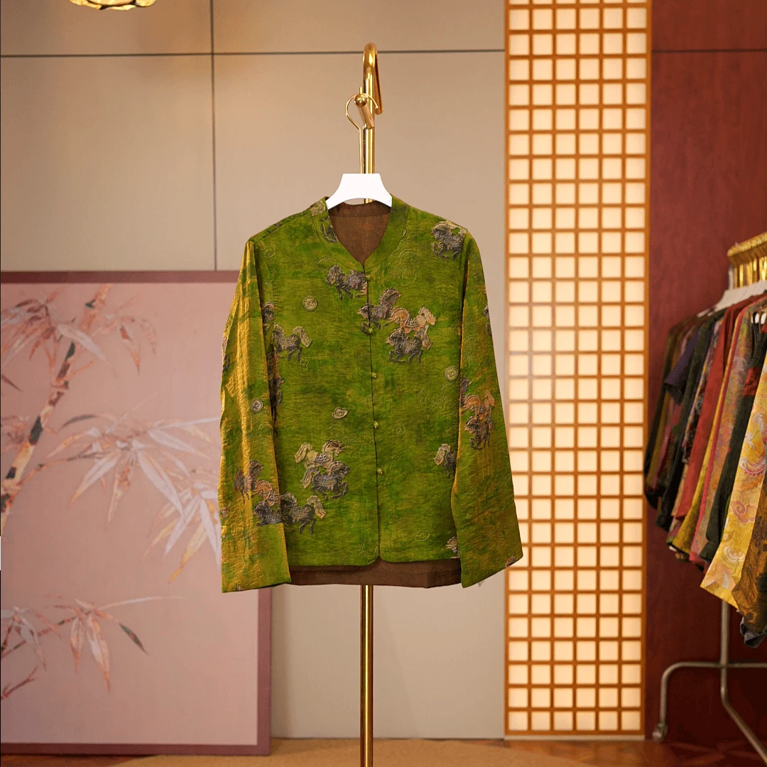 [青瓷梅韵-外套] 新中式国风女士双面双穿外套