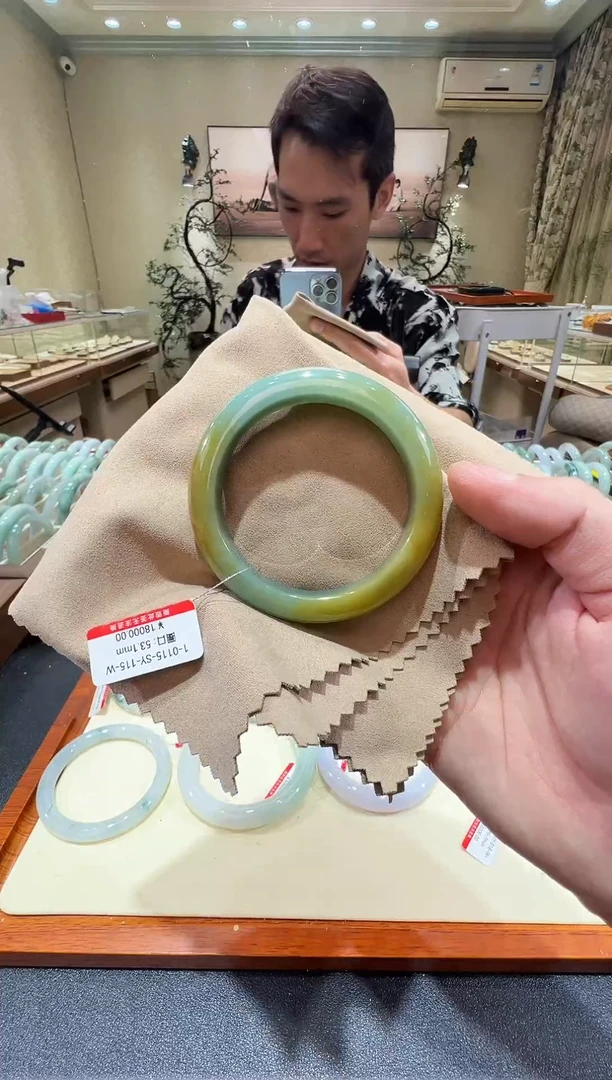 纯天然缅甸A货翡翠手镯53-54mm-1-115号