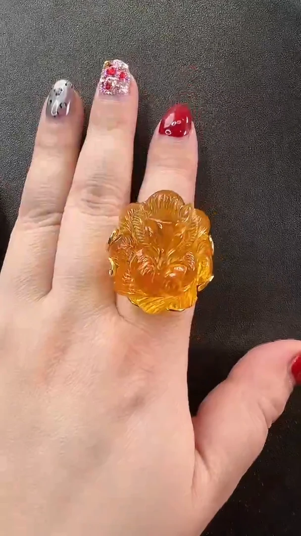 【闪购商品】琥珀戒指未镶嵌戒指