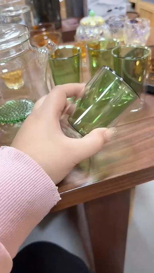 绿色双层小杯子4只