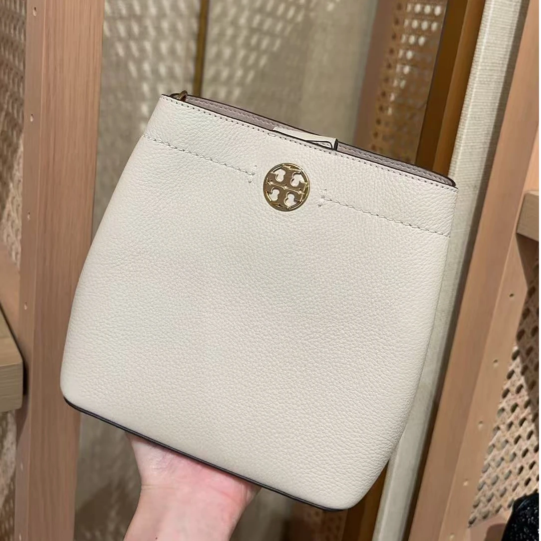 Tory Burch/汤丽柏琦白色大金扣水桶单肩包196133927502 20-6-12