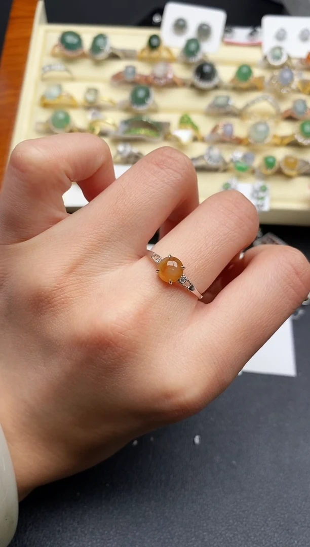 【闪购商品】翡翠戒指银S925镶嵌666666666+9