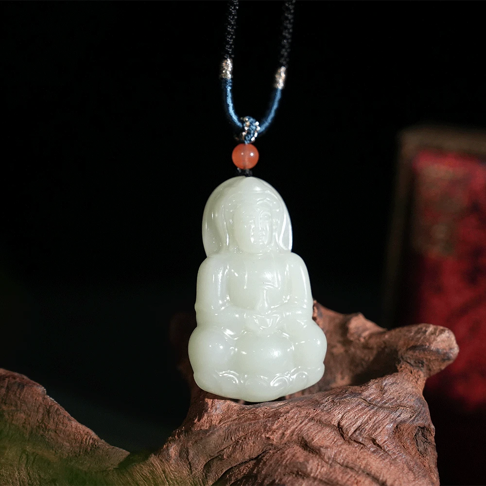 晴水观音牌和田玉吊坠挂坠多样性任发其一 HTY151