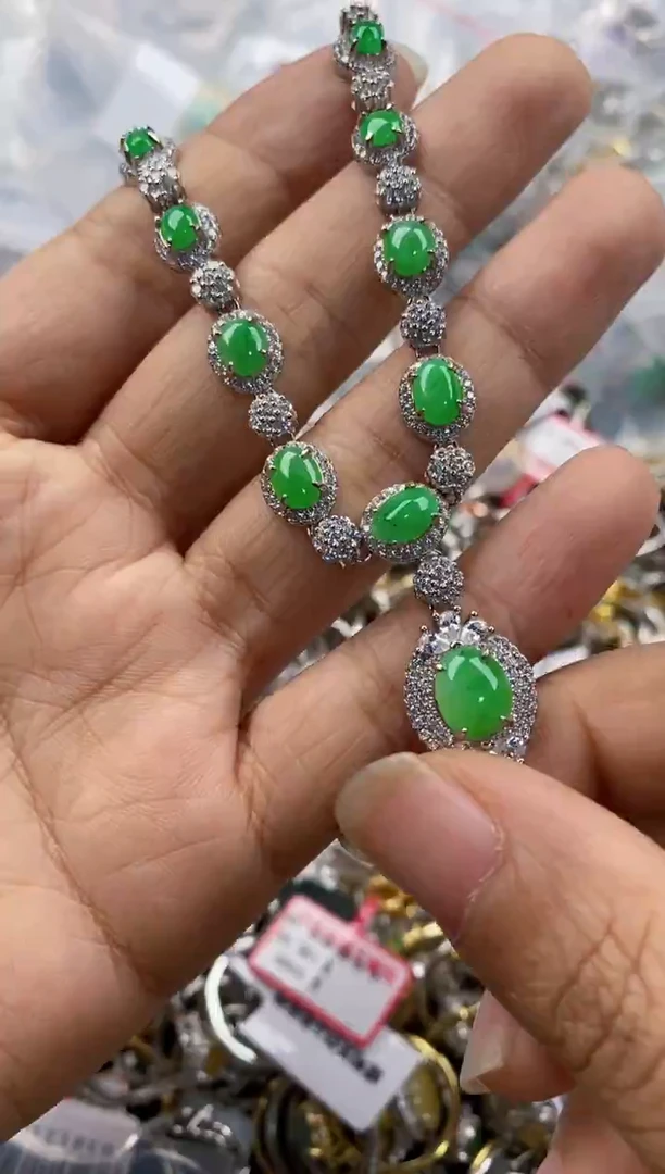 银S925镶嵌戒指翡翠555---4