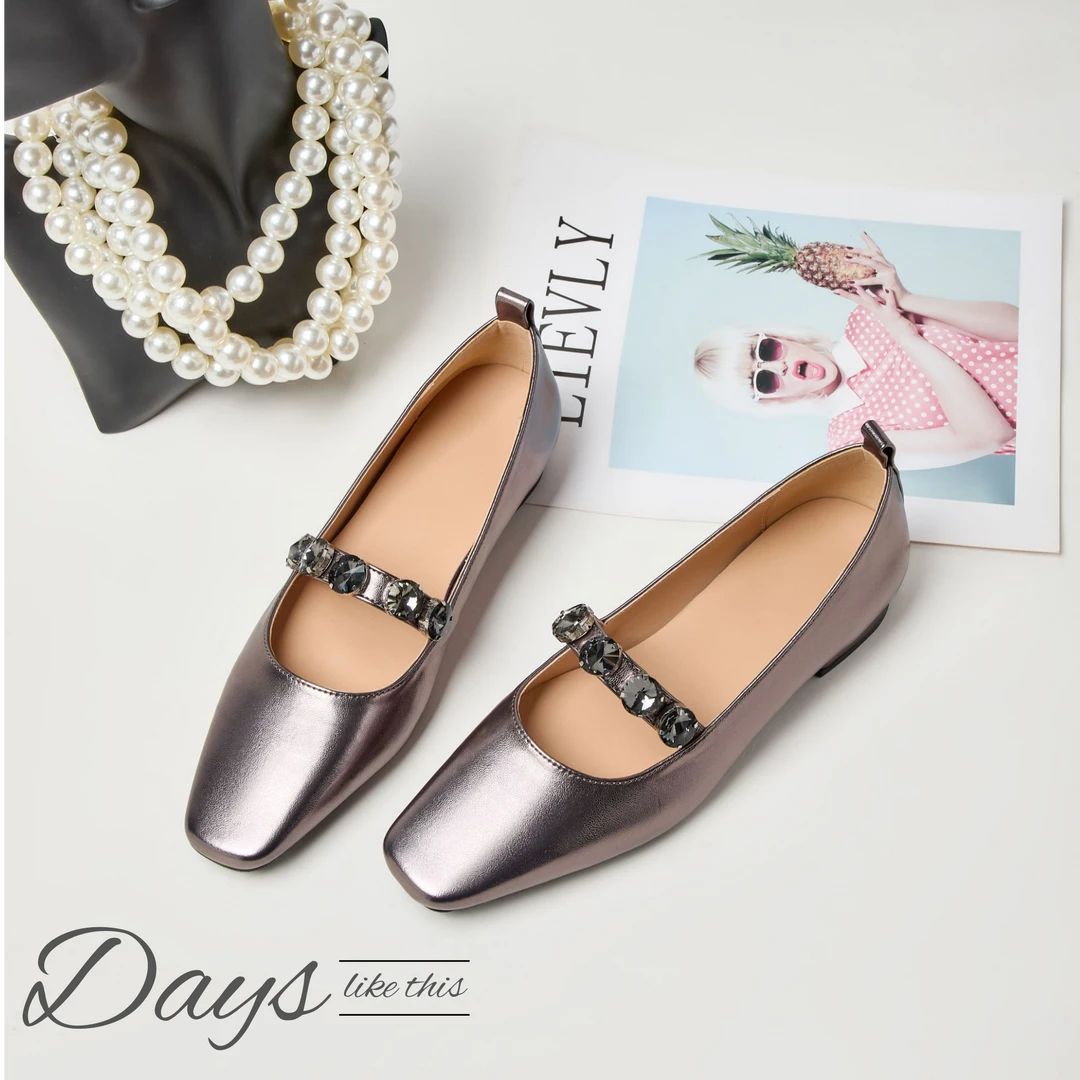 【山雀设计】2.5cm,2025春夏设计感法式气质单鞋高级百搭水钻玛丽珍