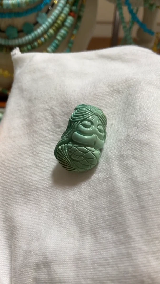 未镶嵌绿松石珠宝奇石23.2*16*12.5mm美人鱼