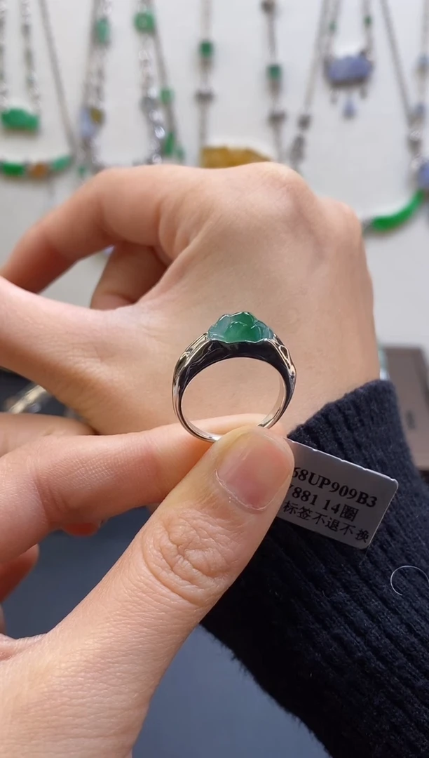 颈饰银S925镶嵌翡翠18337