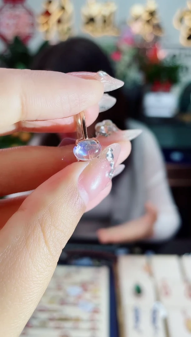 【闪购商品】月光石戒指银S925镶嵌戒指