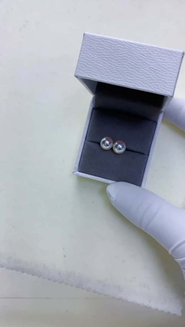 【闪购商品】海水珍珠饰品18K金镶嵌8.5-9素钉定制