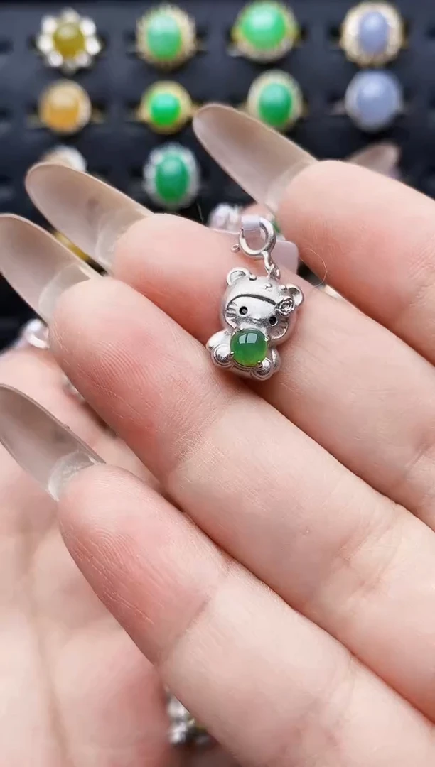 银S925镶嵌戒指翡翠ᥫ****?2067