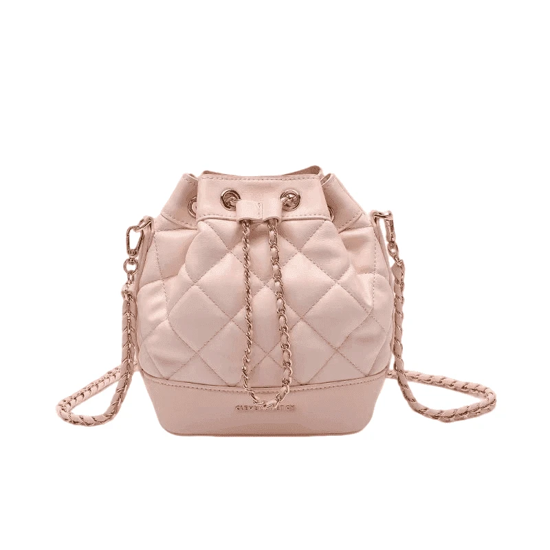 CLEVER包包新款双肩包小香风链条抽绳水桶双肩包