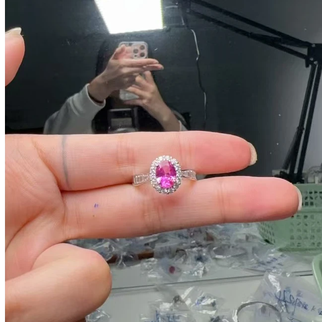 合成(培育)红宝石气质时尚红宝石-精工合金培育戒指592