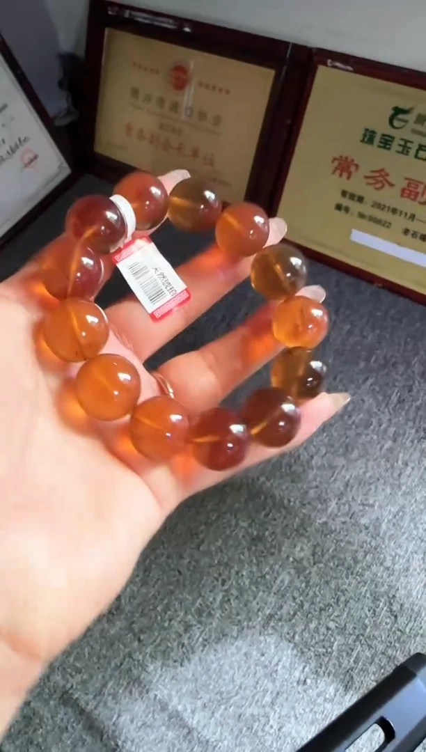 手串琥珀未镶嵌#13缅甸琥珀紫罗兰手串17mm