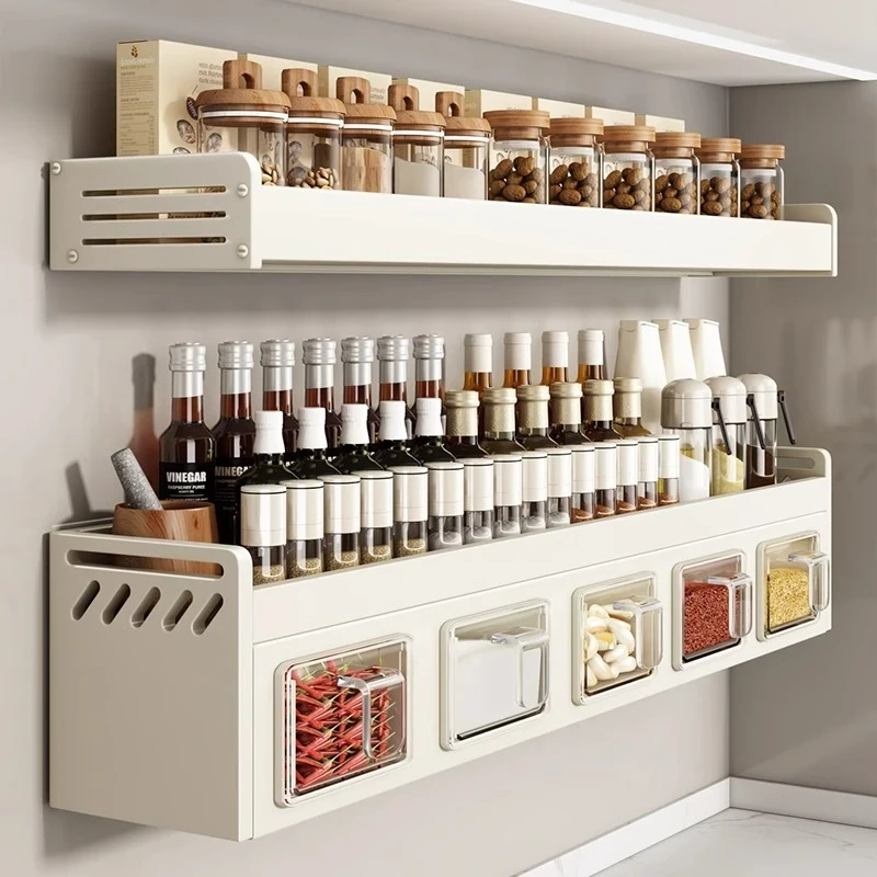 优勤调料盒壁挂家用厨房高端一体调味品收纳盒密封佐料盐罐调料罐