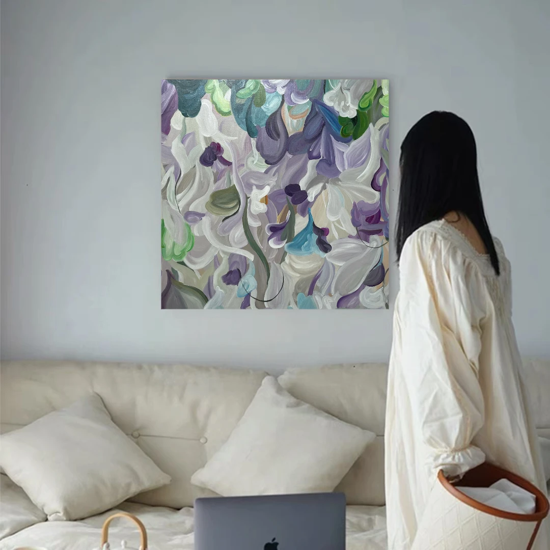 《紫气东来》抽象手绘油画