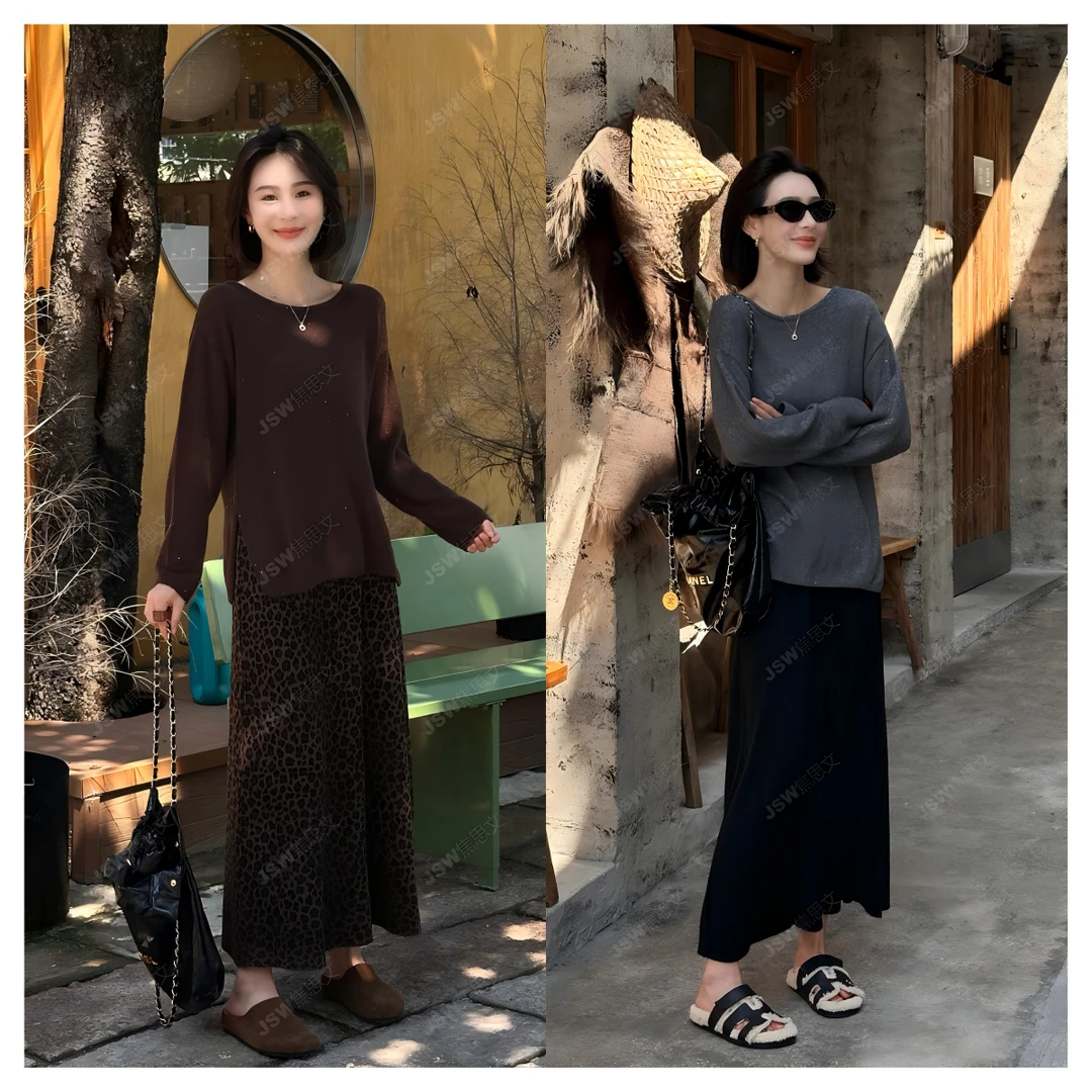 焦思文 秋季时尚休闲洋气宽松百搭亮片套头毛衣250915Y2