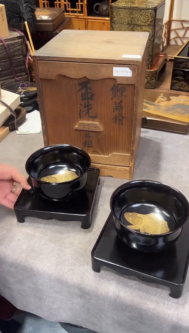 高肉金 杯洗 两组（明治）