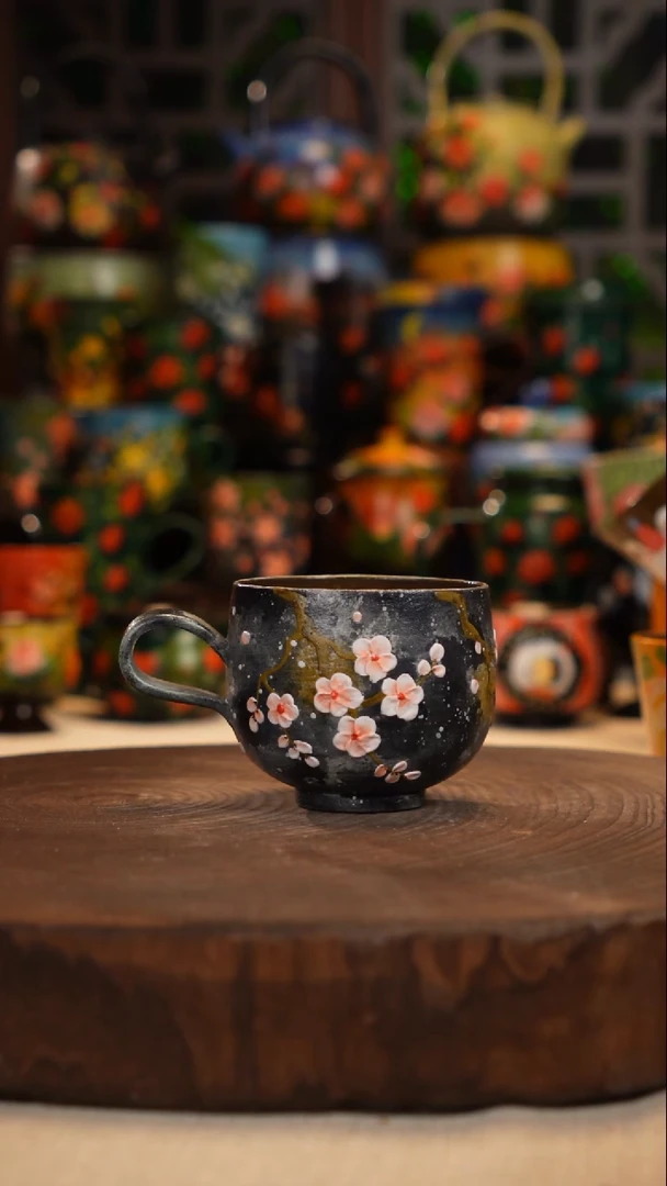 紫砂油画釉下彩手绘