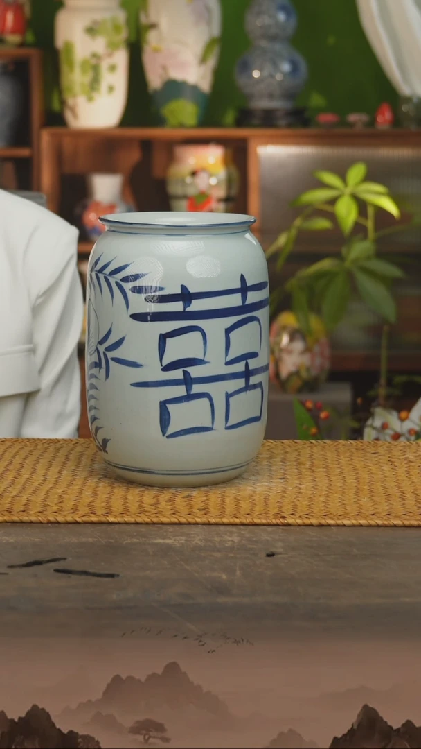 瓷片景德镇纯手工手绘花器摆件