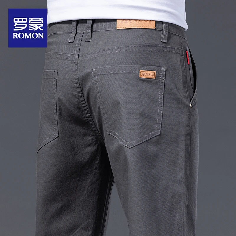 罗蒙夏季薄款弹力休闲裤男士2025新款潮流百搭宽松直筒长裤子男款