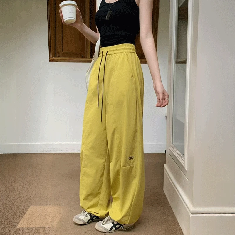 马卡龙速干字母工装裤伞兵裤 H415