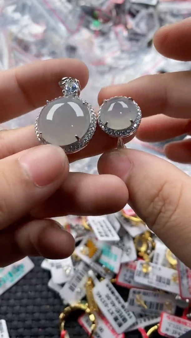 银S925镶嵌戒指翡翠444   7