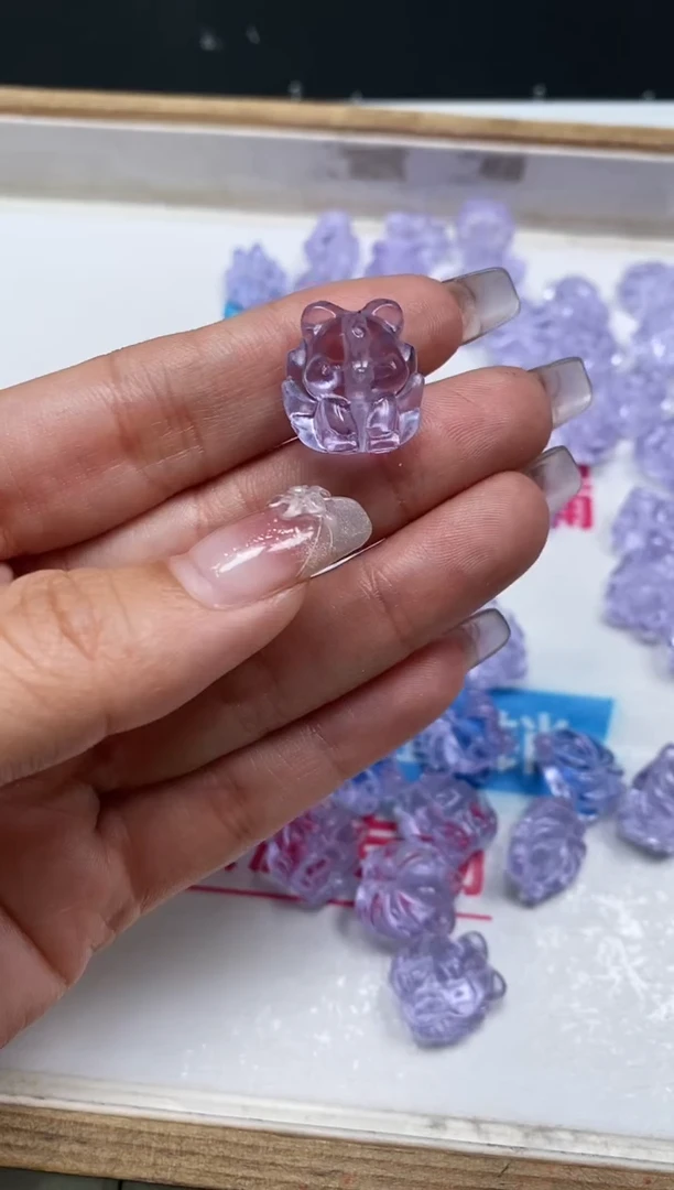 水晶耳饰未镶嵌 紫水晶 九尾狐1个9.9元