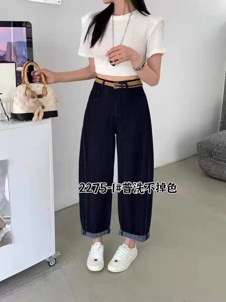 【丽鑫】欧货高腰羊角裤夏款