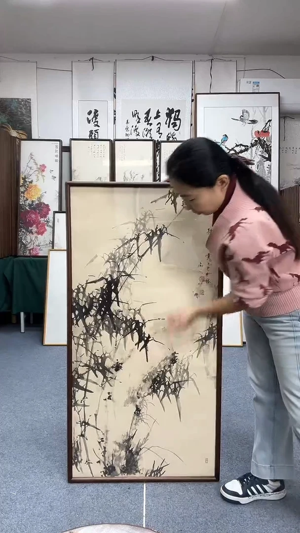 国画63*123实木画框京东包邮手绘