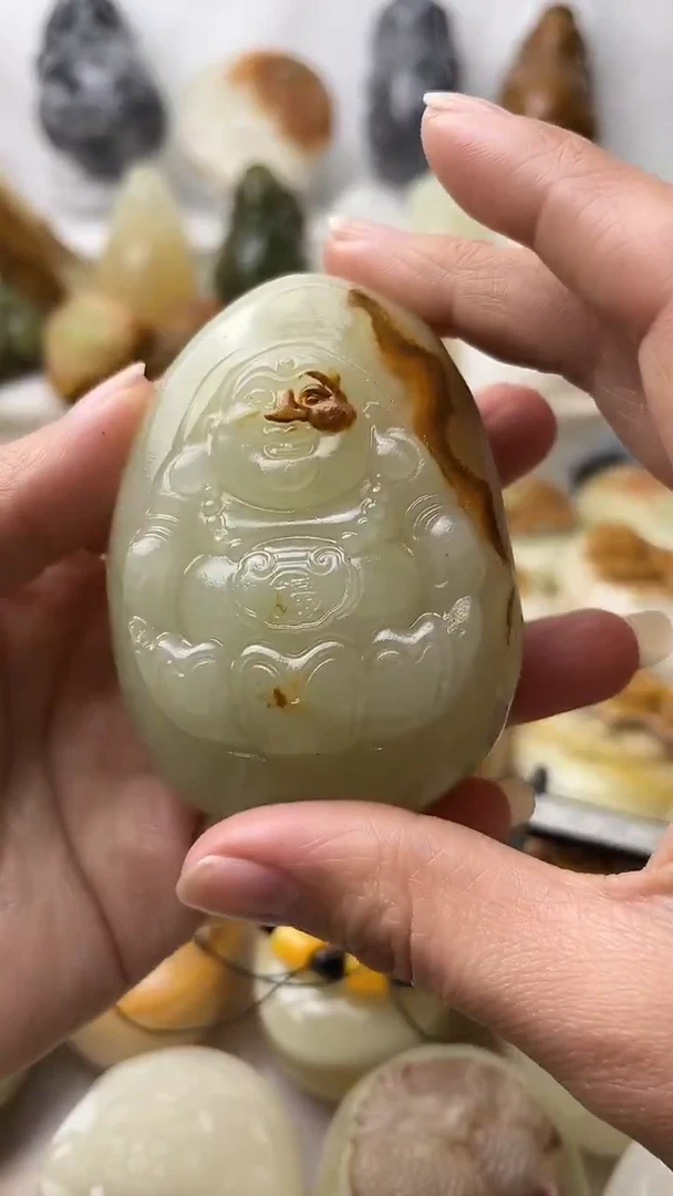 石材古青石棉纹正常不退换弥勒佛