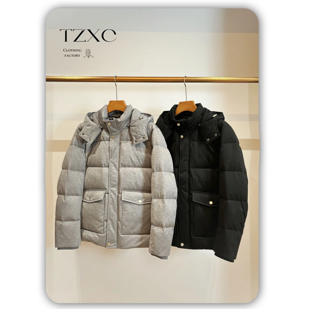 【98017-H】高奢男装 2024年秋冬男士经典可拆卸帽子羽绒服