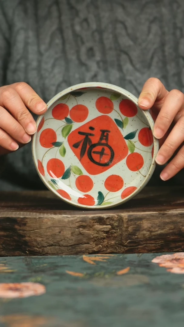 【闪购商品】瓷片釉下彩手工手绘同款陶器