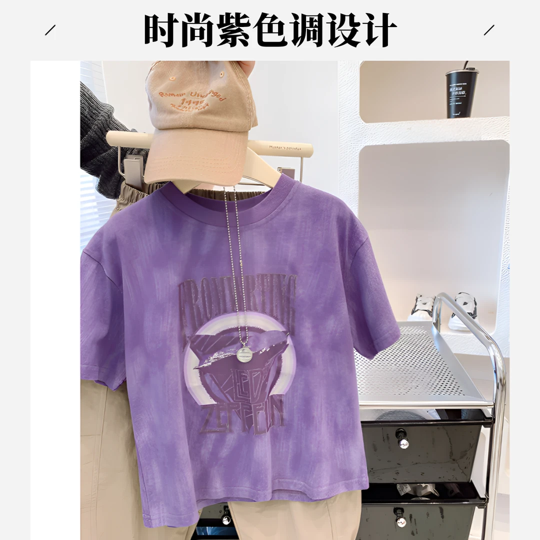 男童短袖夏季新款宝宝韩版印花洋气半袖上衣儿童凉快百搭T恤纯棉t