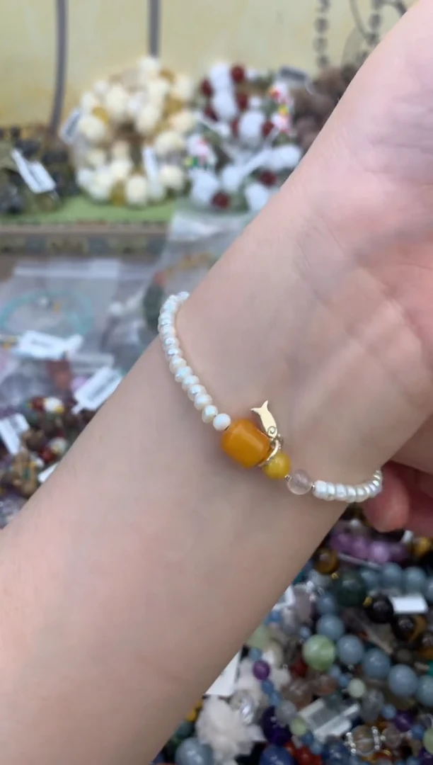 银S925镶嵌手绳淡水珍珠543