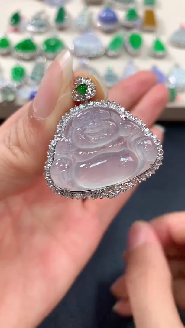 【闪购商品】翡翠吊坠(不含链)18K金镶嵌b135       