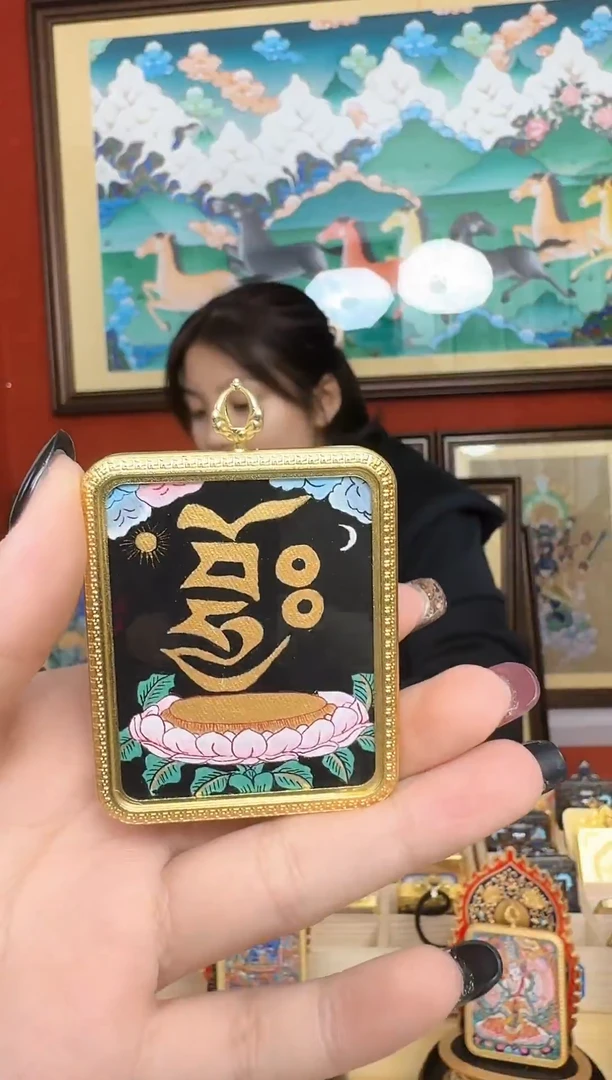 吊坠扎老师心里话-热贡纯手绘