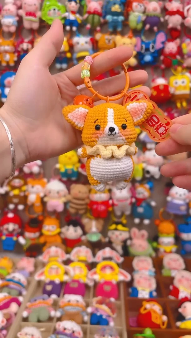 纯手工制作毛线钩织成品柯基