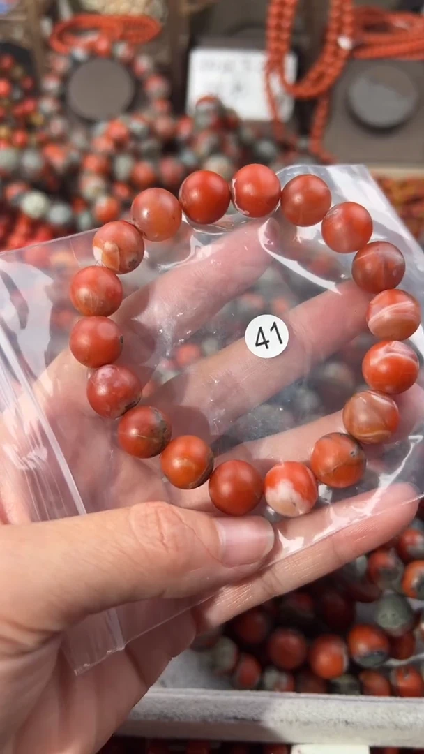 南红玛瑙手串未镶嵌12+