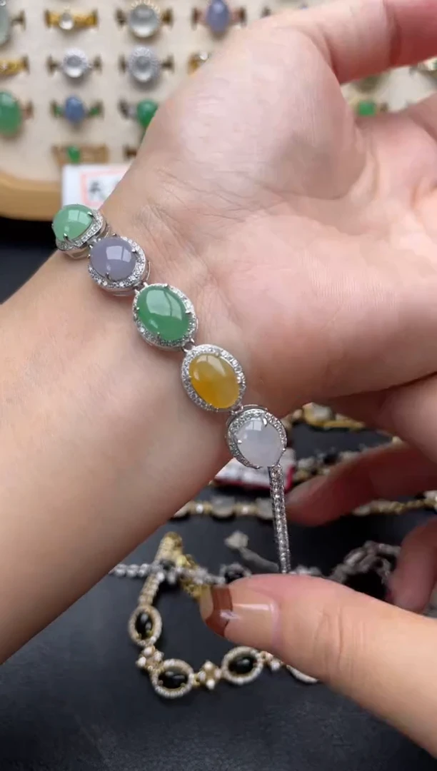 翡翠戒指银S925镶嵌一物一证一礼盒